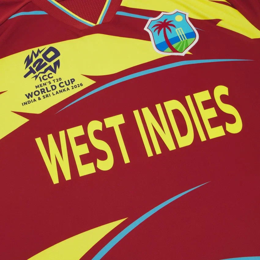 Wereldkampioenschap 2026 West-Indië Cricket T-20 Junior wedstrijdshirt Wereldkampioenschap 2026 West-Indië Cricket T-20 Junior wedstrijdshirt