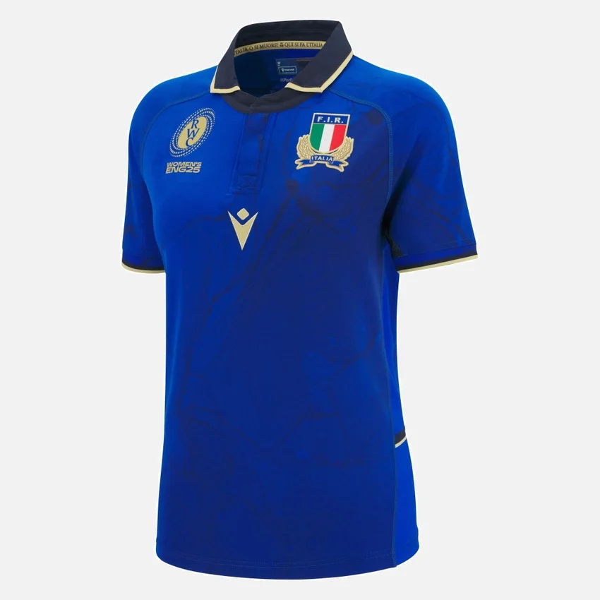 WRWC 2025 Italia Rugby Home Dames Slim Overhemd WRWC 2025 Italia Rugby Home Dames Slim Overhemd