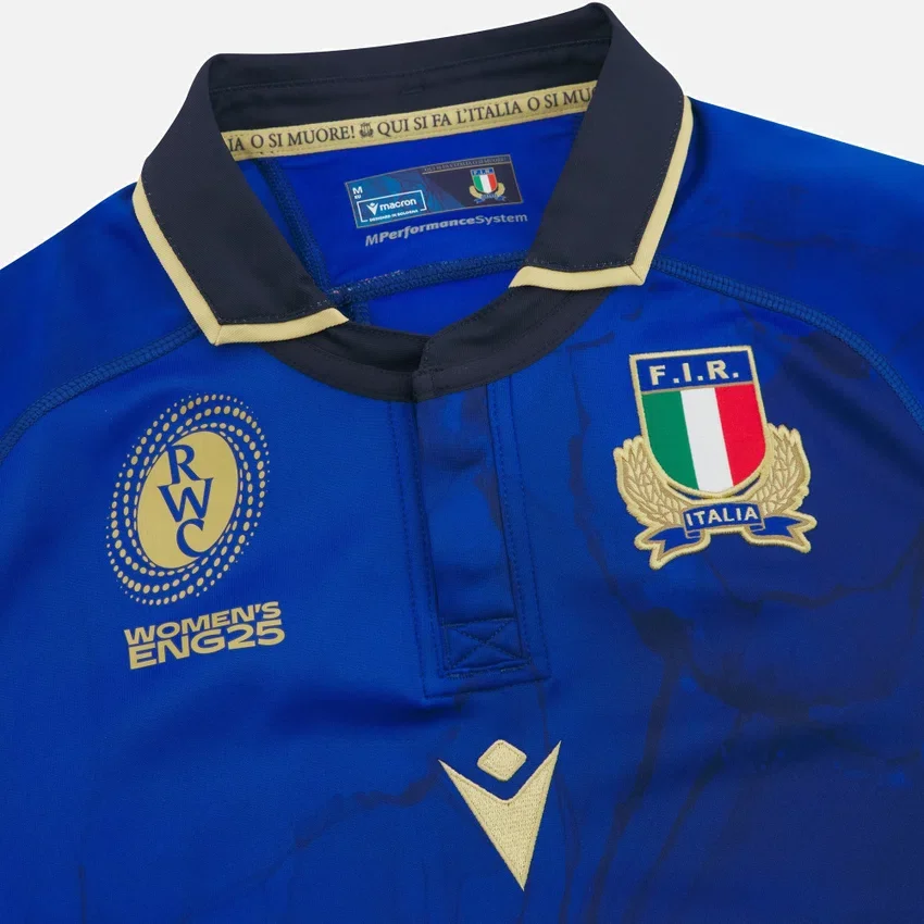 WRWC 2025 Italia Rugby Home Dames Slim Overhemd WRWC 2025 Italia Rugby Home Dames Slim Overhemd